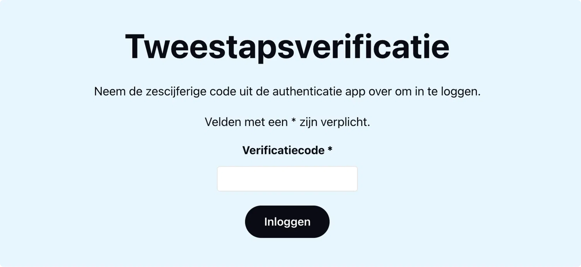 Inlogscherm met tweestapsverificatie